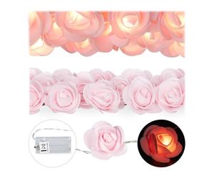 Relaxdays Set of 2 Rose String Lights Pink