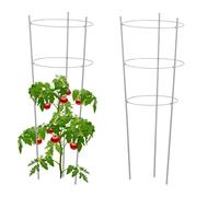 Relaxdays Set of 2 Round Grey Trellises, 76 cm