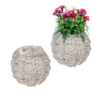 Relaxdays Set of 2 Round Plant Pots