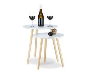 Relaxdays Set of 2 Round Side Tables