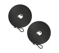 Relaxdays Set of 2 Rubber Rope, Luggage Bungee Cord, 7.5m, with Loop, for Trailer & Camping, Tarpaulin Tensioner, Black, 7.5 cm