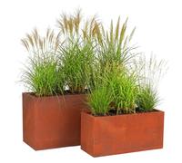 Relaxdays Set of 2 rust-look planters