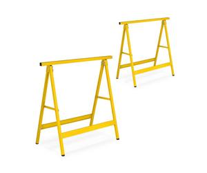 Relaxdays Set of 2 Sawhorses Yellow