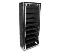 Relaxdays Set of 2 Shoe Racks 9 Levels Black