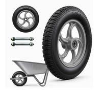 Relaxdays Set of 2 solid rubber 3.25-8 wheels