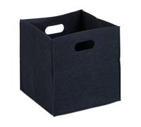 Relaxdays Set of 2 Square Felt Baskets Black