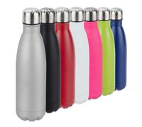 Relaxdays Set of 2 Stainless Steel Flasks Silver