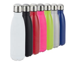 Relaxdays Set of 2 Stainless Steel Flasks White