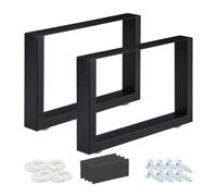 Relaxdays Set of 2 Table Legs Black