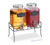 Relaxdays Set of 2 Vintage Drink Dispenser 4L
