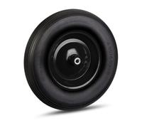 Relaxdays Set of 2 Wheelbarrow Wheels, 4.80 4.00-8 Solid Rubber, Steel Rim, Flat-Free Spare Tire, 100kg, Black
