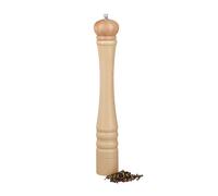 Relaxdays Set of 2 Wooden Pepper Mills Natural