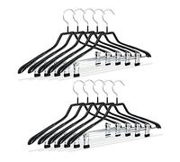 Relaxdays Set of 20 Clothes Hangers Set, Coat Hangers for Dresses, Rubbered Metal, Non-Slip, Compact, 42 cm, Black