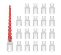 Relaxdays Set of 20 Fluted Glass Candlesticks