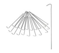 Relaxdays Set of 20 Steel Tent Pegs, Camping Tent Stakes, Ground Tent Anchoring, Barbs, Ground Anchor 22 cm, Silver