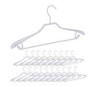 Relaxdays Set of 20 Suit Hangers, Wide Shoulder Support, Non-Slip Rubberised, Trouser Bar, Hooks, 19 x 45 x 3.5 cm, Grey