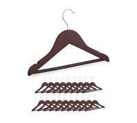 Relaxdays Set of 20 Wooden Kids' Clothes Hangers