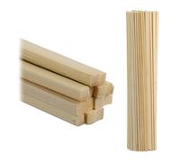 Relaxdays Set of 200 Bamboo Sticks, HWD: 30 x 0.4 x 0.4 cm, Craft Rods for DIY, Square, Support for Houseplants, Natural