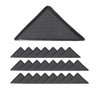 Relaxdays Set of 24 Carpet Anti Stickers, Pads, Non-Slip Rug Corner Holders, Tiles, Laminate, Wooden Floors, Black, 0.2 x 10.5 x 10.5 cm