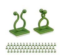 Relaxdays Set of 240 Plant Ties, Adjustable Holders, Adhesive, Reusable, Fixing Flowers, Gardening & Home, Green, 1.8 x 2.2 x 4 cm