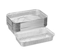 Relaxdays Aluminium Baking Trays, Set of 25, HWD: 4.5 x 31 x 21 cm, Square Barbecue Dishes, Drip Pans, Grilling, Silver