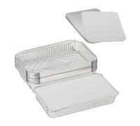 Relaxdays Set of 25 Aluminium Trays with Lids