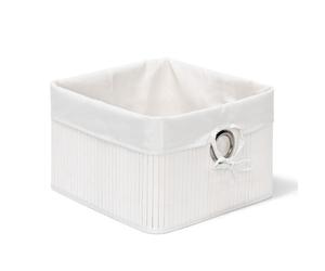 Relaxdays Set of 3 Bamboo Storage Basket White