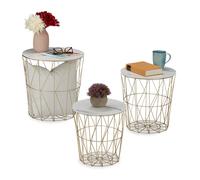 Relaxdays Set of 3 basket side tables