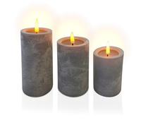 Relaxdays Set of 3 concrete LED candles