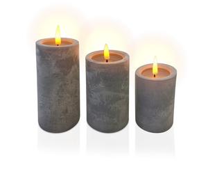 Relaxdays Set of 3 concrete LED candles