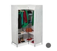 Relaxdays Set of 3 Corner Canvas Wardrobes White