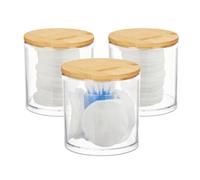 Relaxdays Set of 3 Cotton Swab Containers