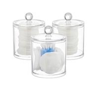 Relaxdays Set of 3 Cotton Swab Containers