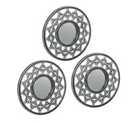 Relaxdays Set of 3 Mirrors, 60% plastic 40% glass, Silver/Grey, 25 cm