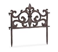 Relaxdays Set of 3 Flowerbed Fences Brown