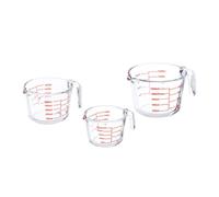 Relaxdays Set of 3 Glass Measuring Jugs