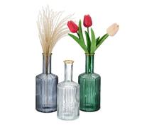 Relaxdays Set of 3 Glass Vases