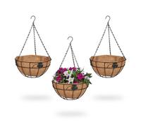 Relaxdays Set of 3 Hanging Baskets