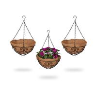 Relaxdays Set of 3 Hanging Baskets