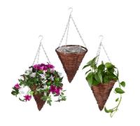Relaxdays Set of 3 Hanging Plant Baskets