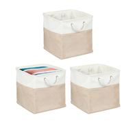 Relaxdays Set of 3 linen baskets
