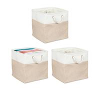 Relaxdays Set of 3 linen baskets