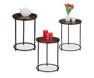 Relaxdays Set of 3 Mango Wood Tables
