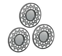 Relaxdays Set of 3 Mirrors, 60% plastic 40% glass, Silver/Grey, 25 cm