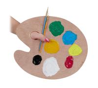 Relaxdays Set of 3 Mixing Palettes Wood Size M