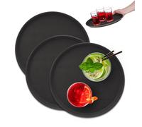 Relaxdays Set of 3 Round Gastro Trays Ø35cm