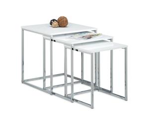 Relaxdays Set of 3 side tables with metal legs