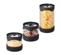 Relaxdays Set of 3 Storage Jars in 2 Sizes