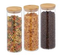 Relaxdays Set of 3 Storage Jars with Lid 1600 ml