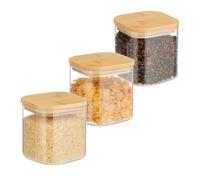 Relaxdays Set of 3 Storage Jars with Lids 600 ml